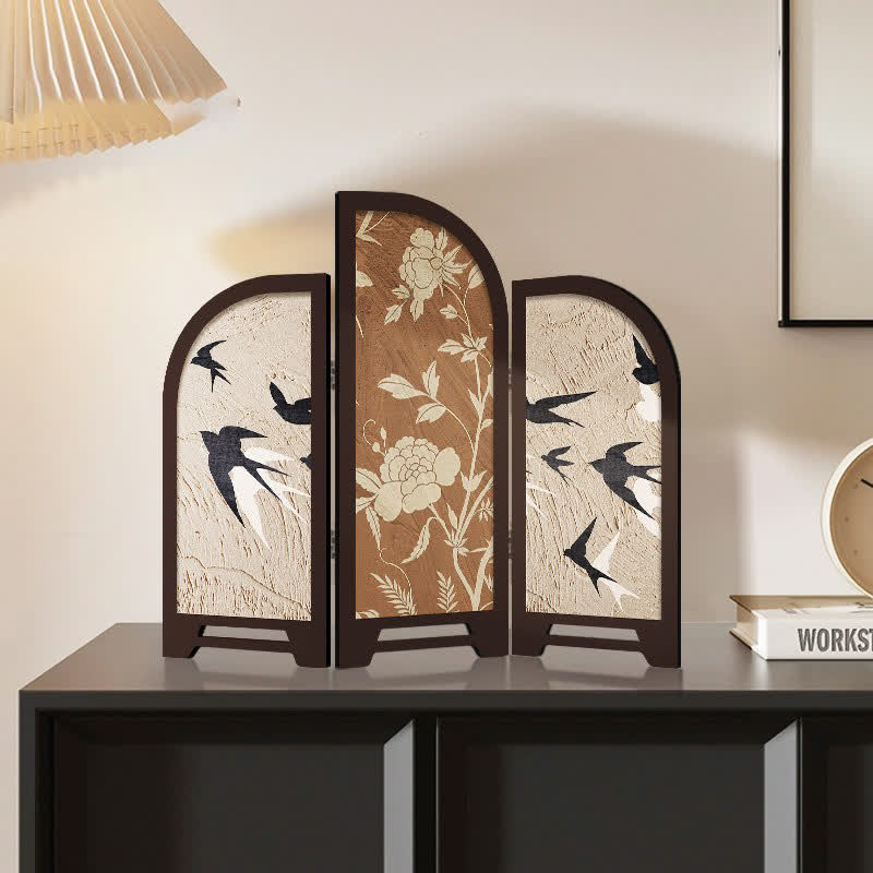 Paravent pliable de bureau, ornement vintage