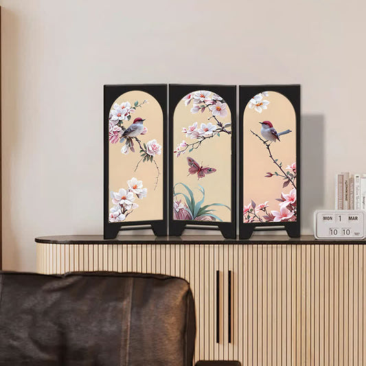 Paravent rustique pliable en bois pour décoration de bureau