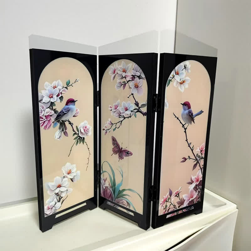 Paravent rustique pliable en bois pour décoration de bureau