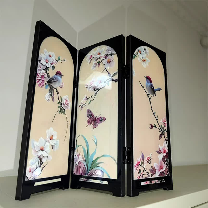 Paravent rustique pliable en bois pour décoration de bureau