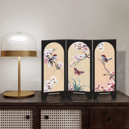 Paravent rustique pliable en bois pour décoration de bureau