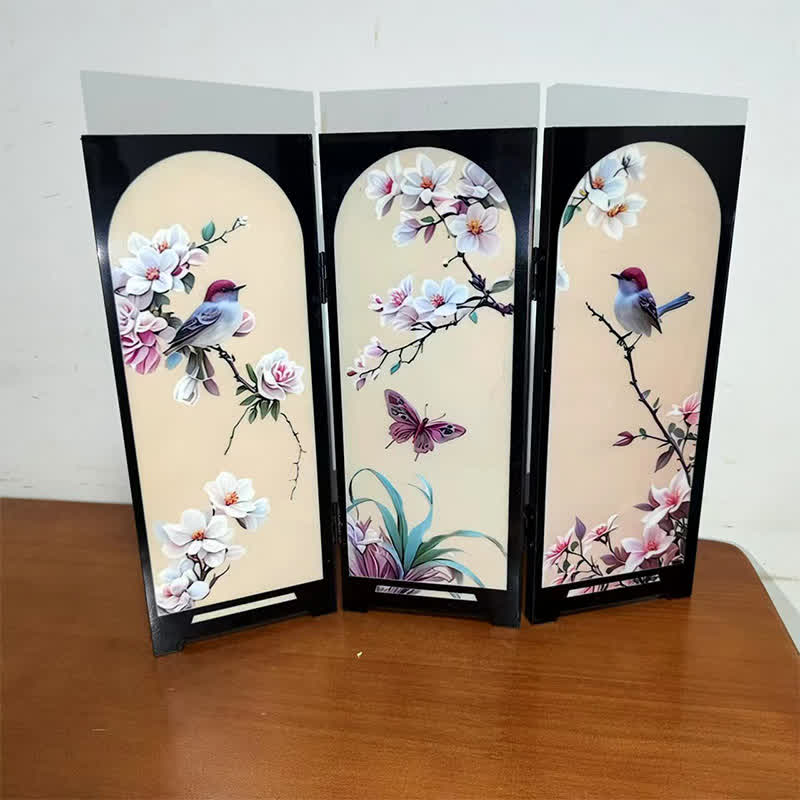 Paravent rustique pliable en bois pour décoration de bureau