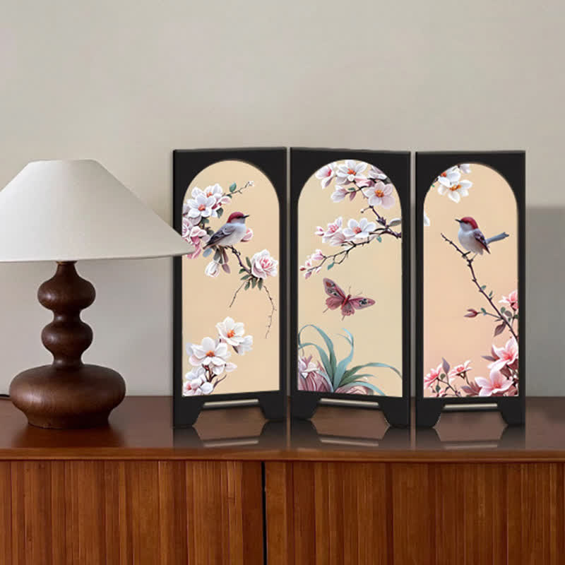 Paravent rustique pliable en bois pour décoration de bureau