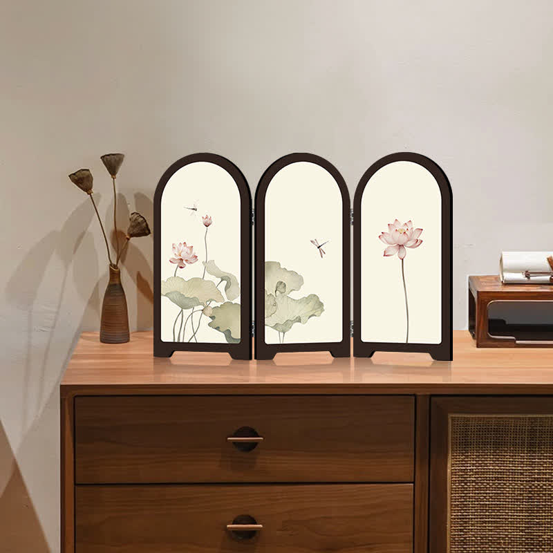 Paravent pliable, pastoral, Lotus