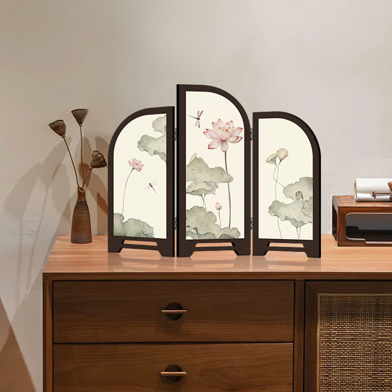 Paravent pliable, pastoral, Lotus