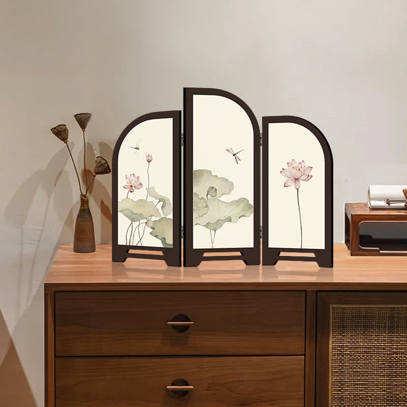 Paravent pliable, pastoral, Lotus