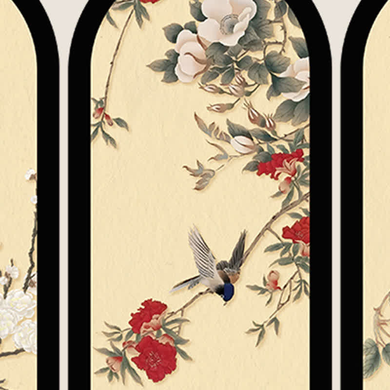 Ornement de bureau décoratif pliable avec oiseau fleuri