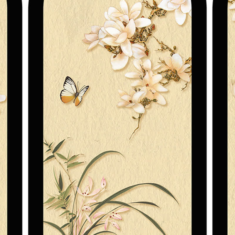 Ornement de bureau décoratif pliable avec oiseau fleuri