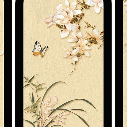 Ornement de bureau décoratif pliable avec oiseau fleuri