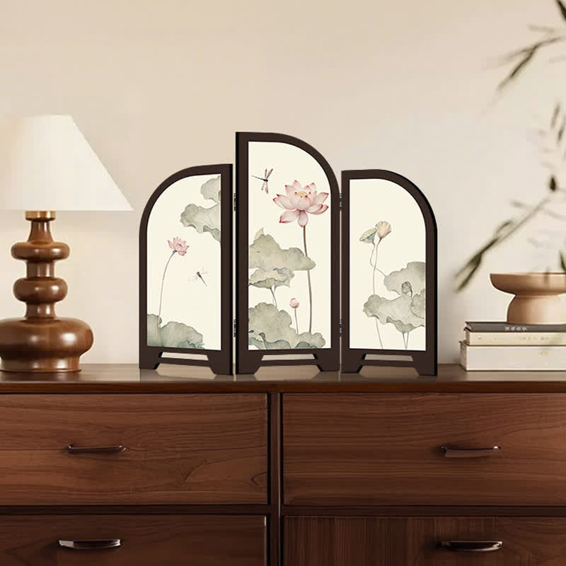 Paravent pliable, pastoral, Lotus