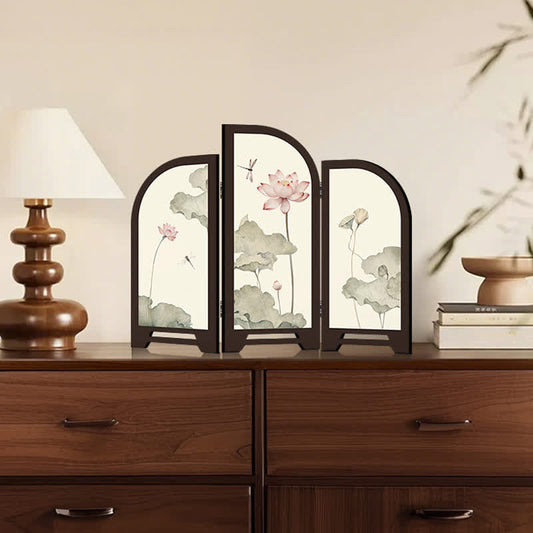 Paravent pliable, pastoral, Lotus