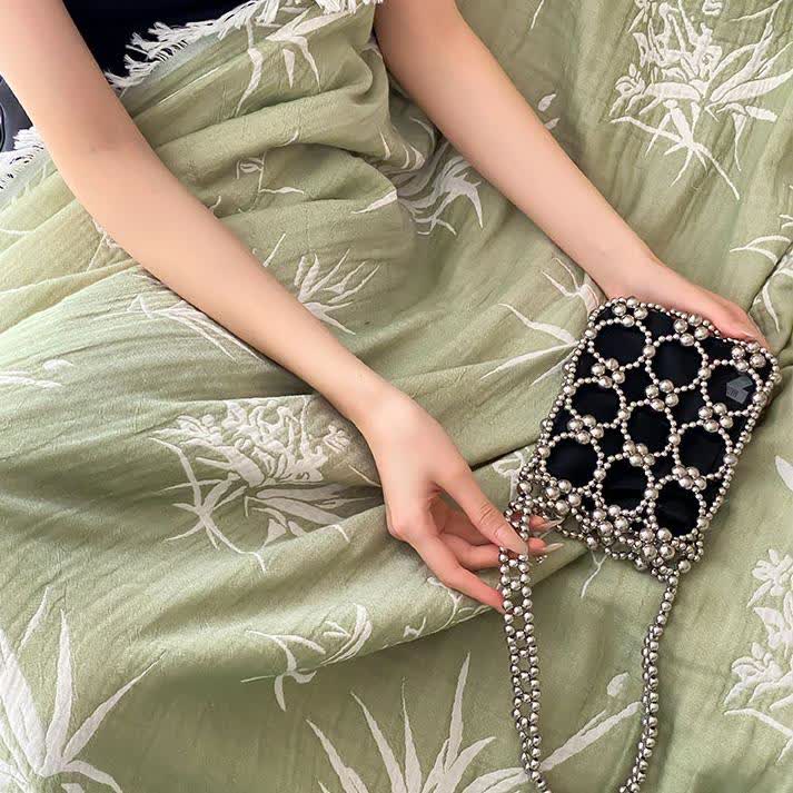 Couette réversible en gaze de coton jacquard façon bambou