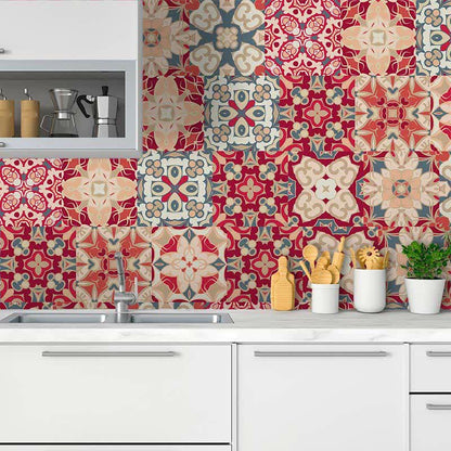 Autocollants de carrelage imperméables marocains pour dosserets de cuisine
