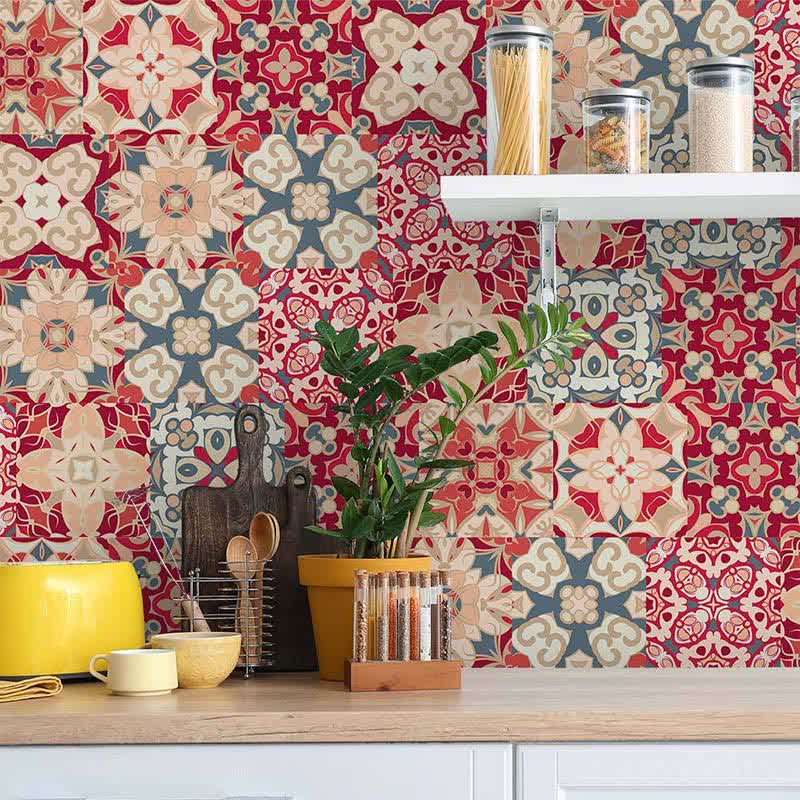 Autocollants de carrelage imperméables marocains pour dosserets de cuisine