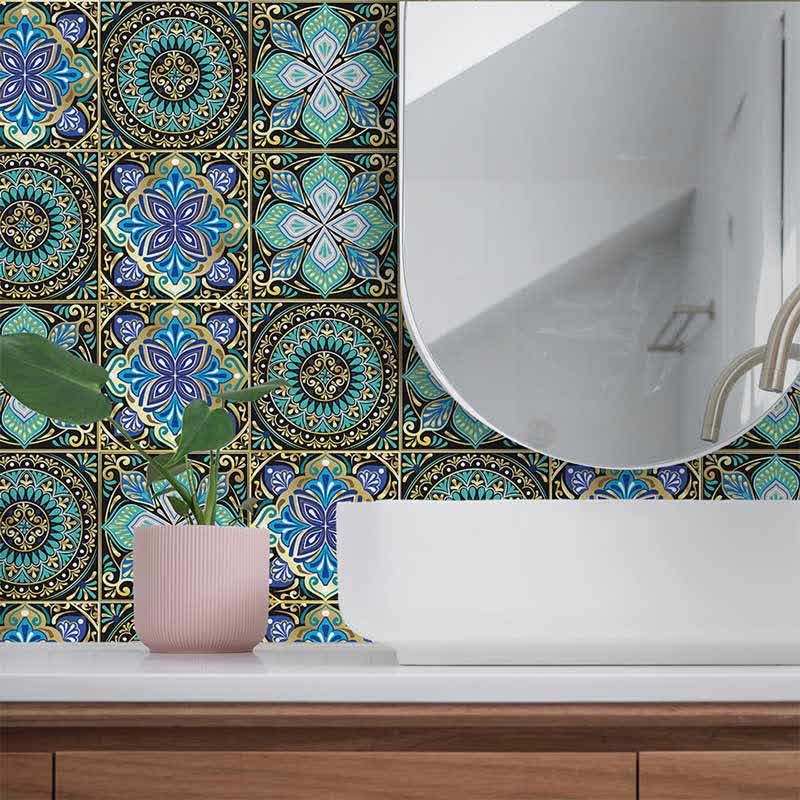 Autocollants pour carrelage imperméables de style mandala