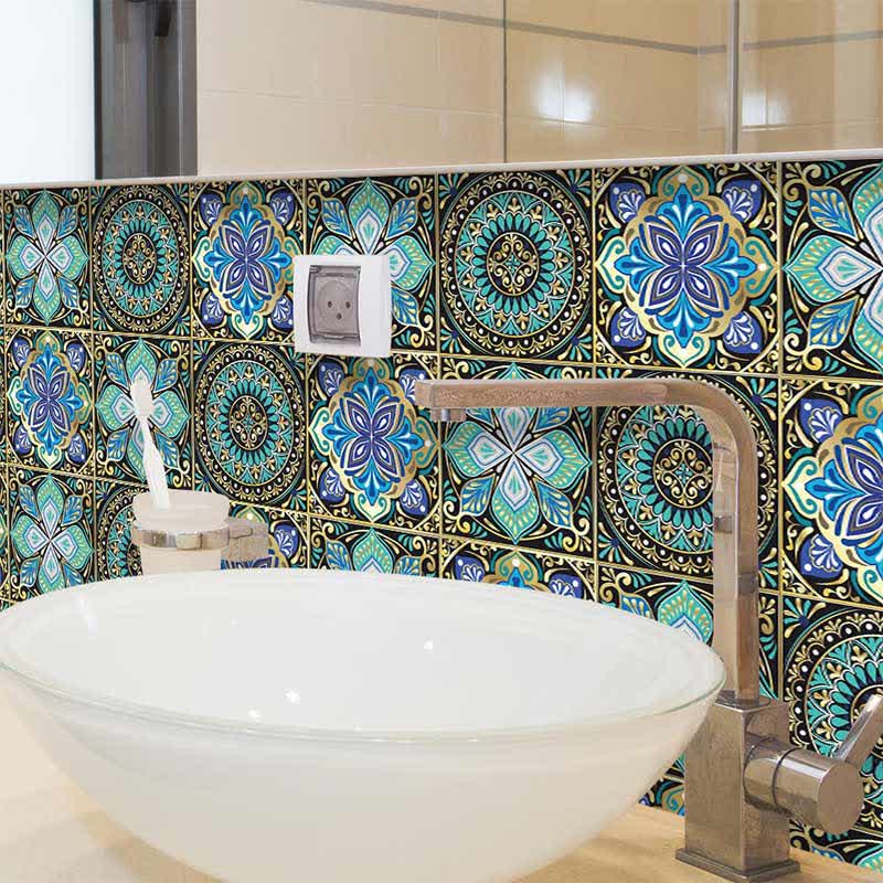 Autocollants pour carrelage imperméables de style mandala