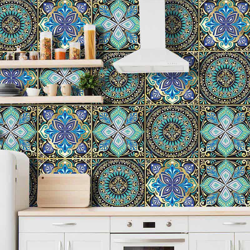 Autocollants pour carrelage imperméables de style mandala
