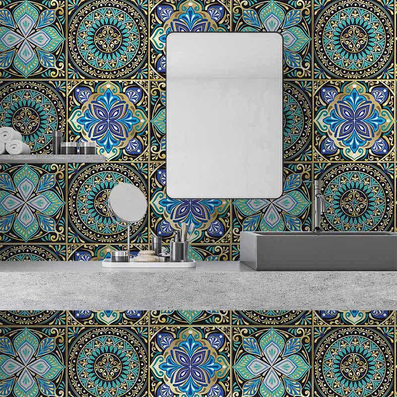 Autocollants pour carrelage imperméables de style mandala