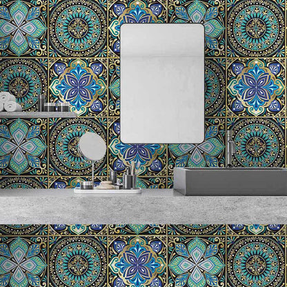 Autocollants pour carrelage imperméables de style mandala