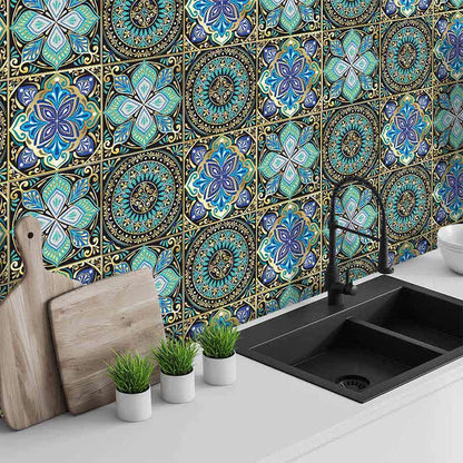 Autocollants pour carrelage imperméables de style mandala