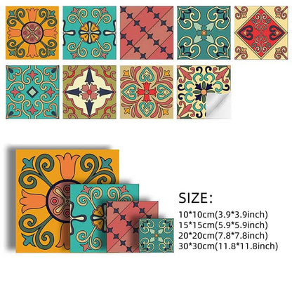 Autocollant de carrelage amovible marocain coloré pour dosseret de cuisine