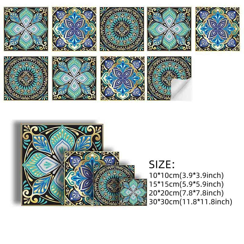 Autocollants pour carrelage imperméables de style mandala