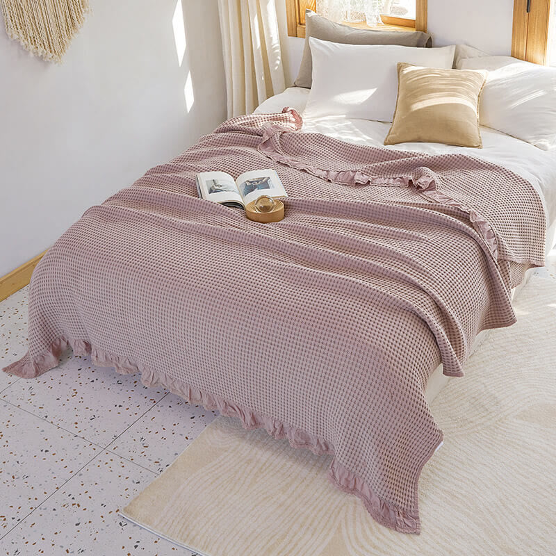 Couverture de canapé en tissage gaufré Ownkoti, couette confortable