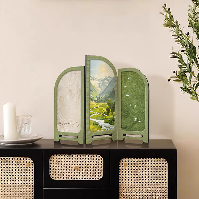 Décoration de bureau pliable avec paysage pastoral
