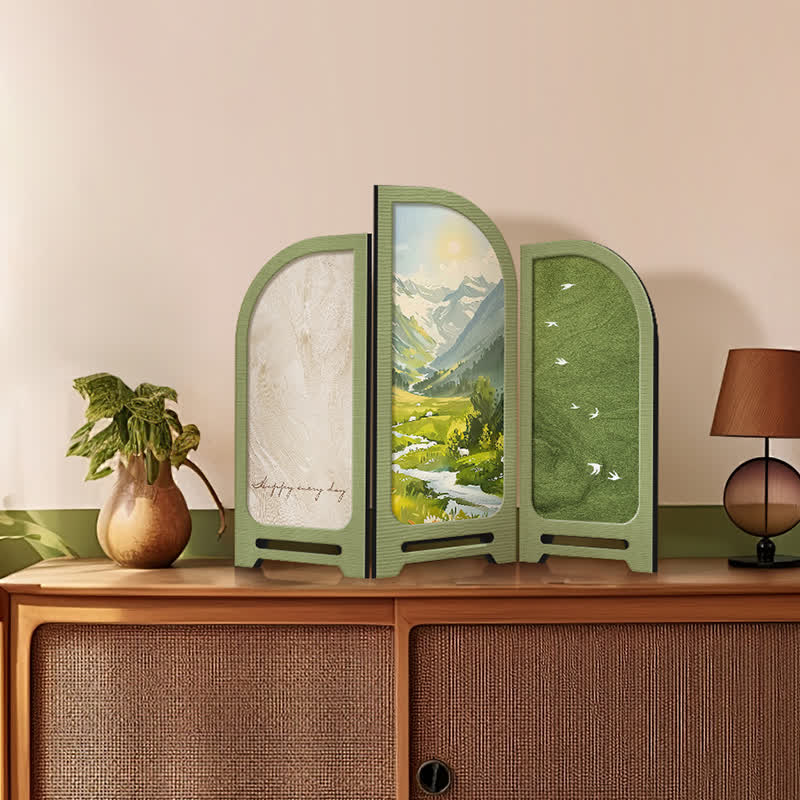 Décoration de bureau pliable avec paysage pastoral