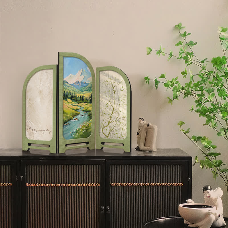 Décoration de bureau pliable avec paysage pastoral