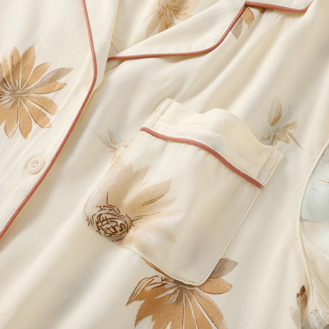 Ensemble pyjama décontracté et doux en satin pastel