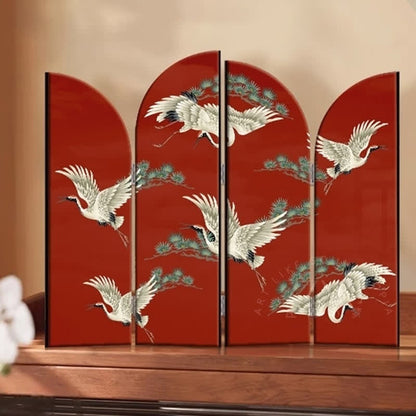 Décoration de bureau pliable « Grue à couronne rouge rurale »