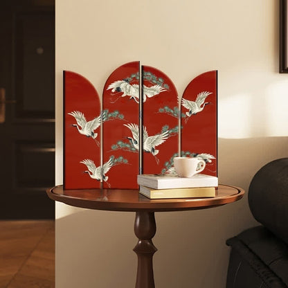 Décoration de bureau pliable « Grue à couronne rouge rurale »
