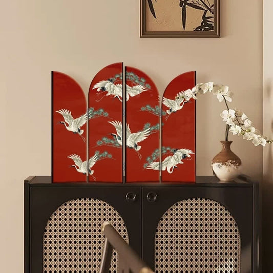 Décoration de bureau pliable « Grue à couronne rouge rurale »