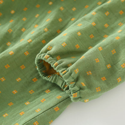 Ensemble pyjama en gaze de coton doux avec patte de boutonnage