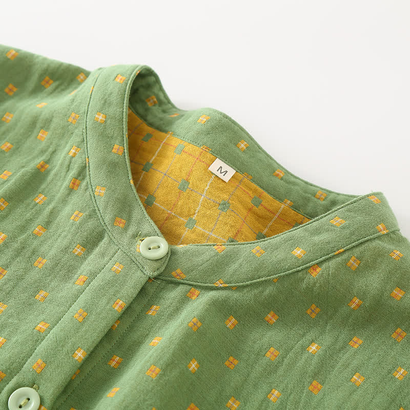 Ensemble pyjama en gaze de coton doux avec patte de boutonnage