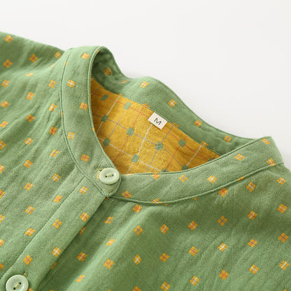 Ensemble pyjama en gaze de coton doux avec patte de boutonnage