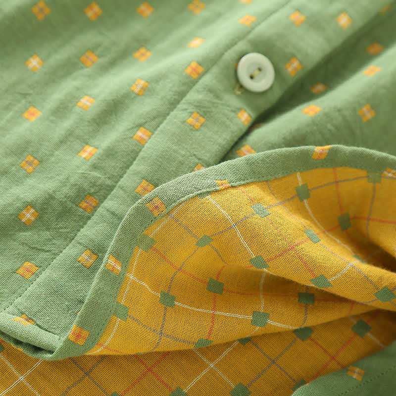 Ensemble pyjama en gaze de coton doux avec patte de boutonnage