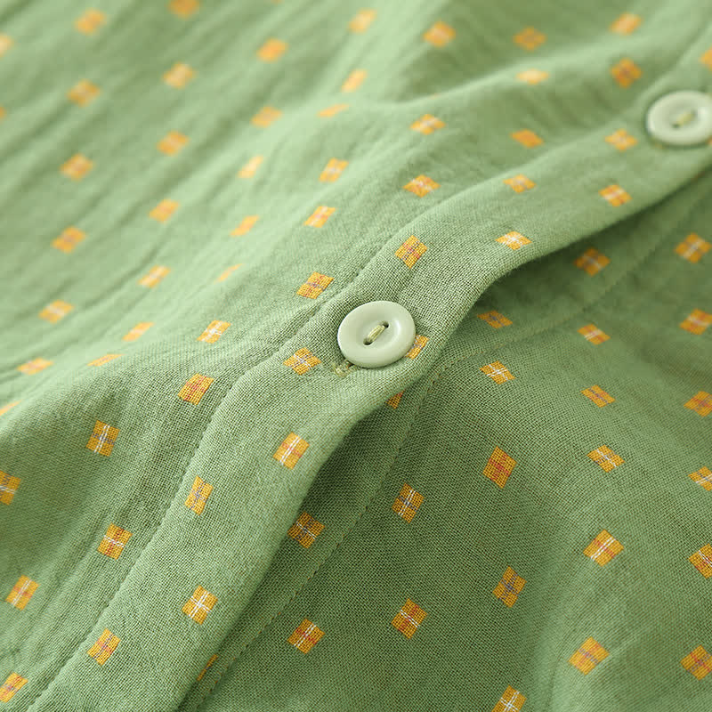 Ensemble pyjama en gaze de coton doux avec patte de boutonnage