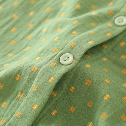 Ensemble pyjama en gaze de coton doux avec patte de boutonnage