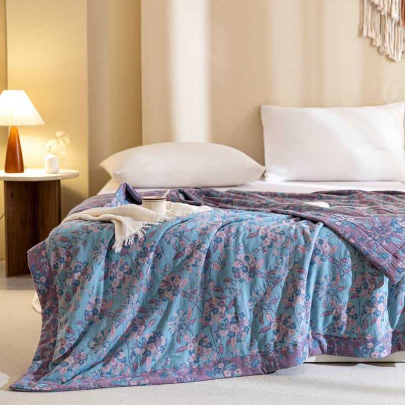 Couette en gaze double épaisseur en coton teint en fil