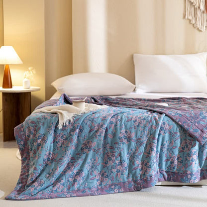 Couette en gaze double épaisseur en coton teint en fil