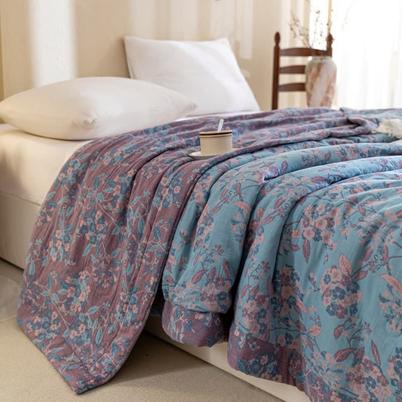 Couette en gaze double épaisseur en coton teint en fil