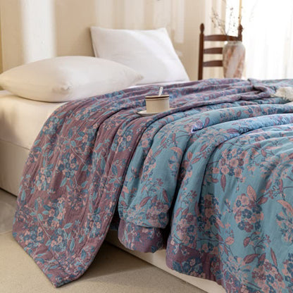 Couette en gaze double épaisseur en coton teint en fil