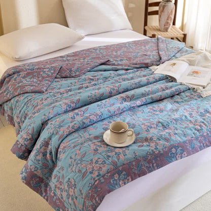 Couette en gaze double épaisseur en coton teint en fil