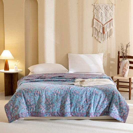 Couette en gaze double épaisseur en coton teint en fil