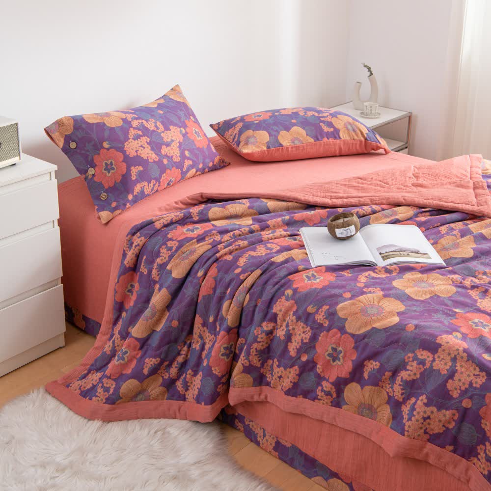Linge de lit en coton léger, rural, doux et respirant