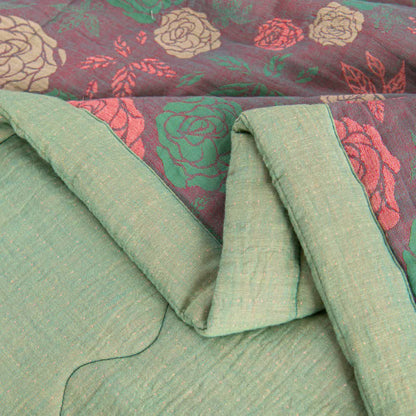 Linge de lit confortable en gaze de coton au style rose vintage