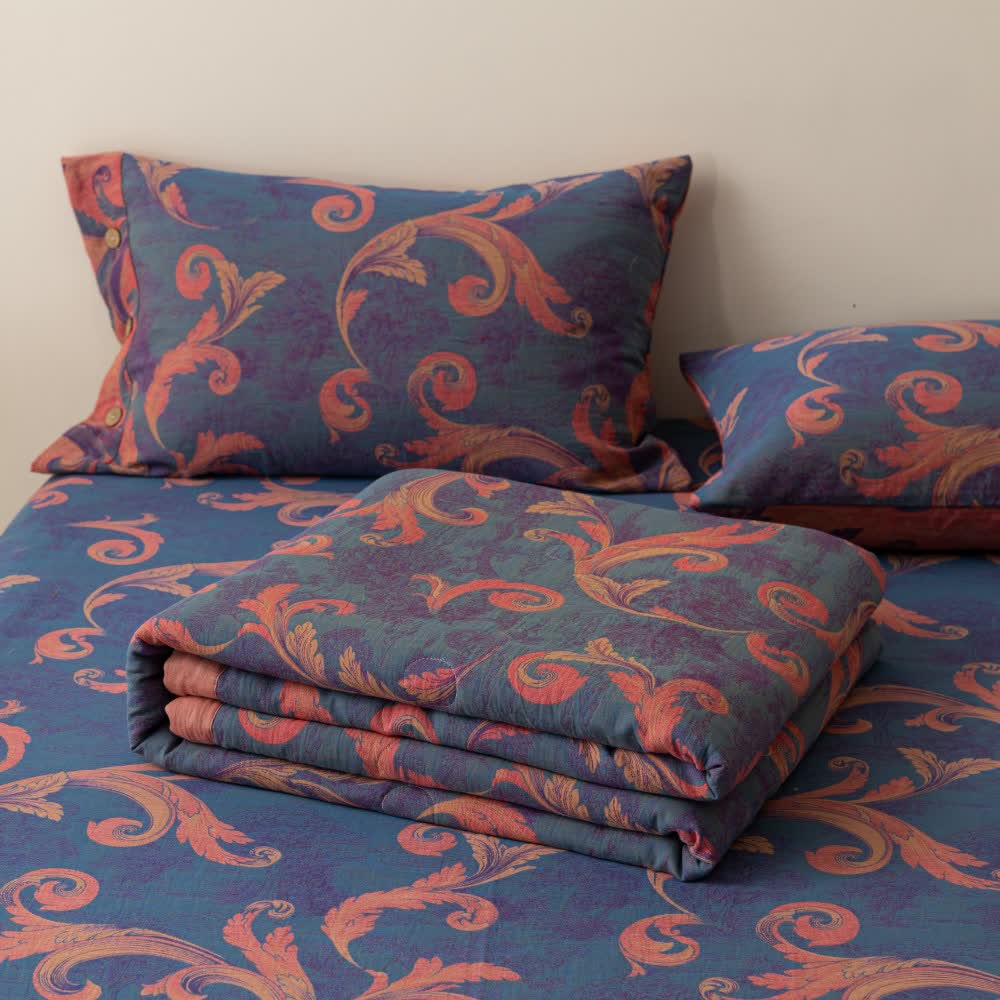 Linge de lit rétro respirant et confortable en gaze de coton