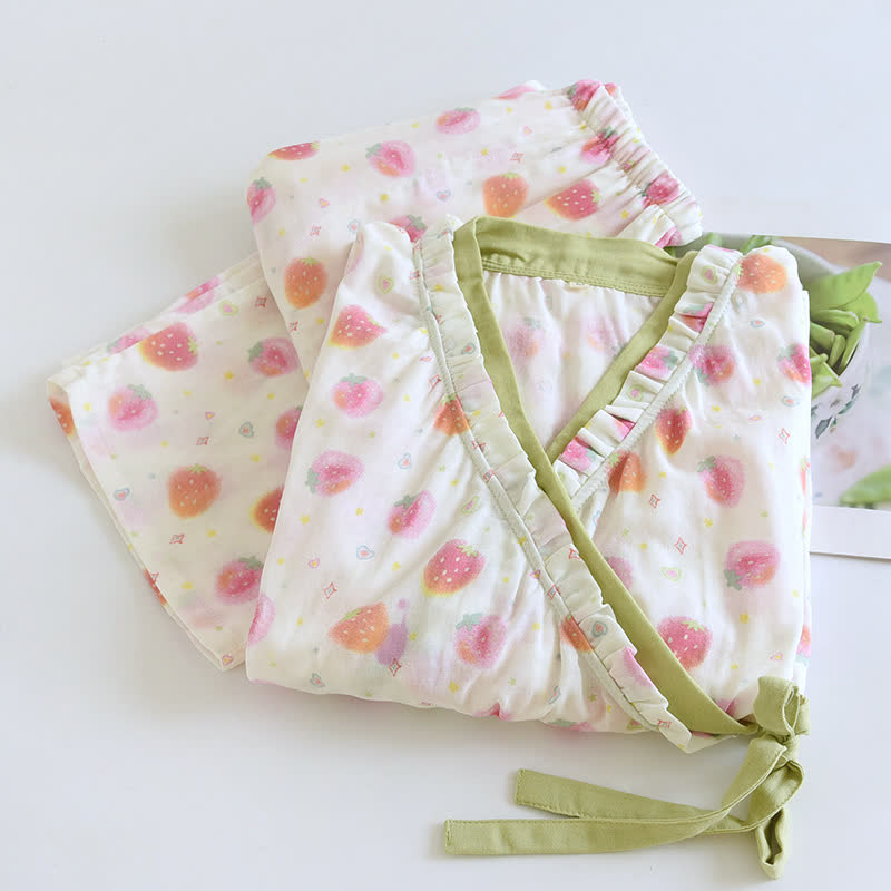 Ensemble de nuit en pur coton Rural Strawberry